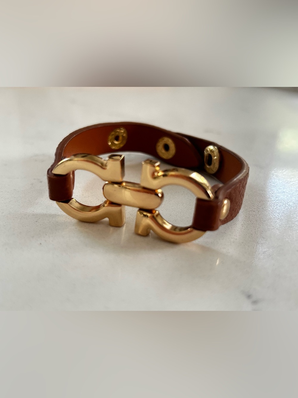NEW Brown/gold faux leather fashion bracelet